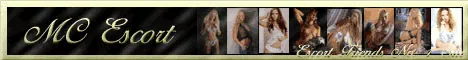 Werbebanner von MC Escort mit einer Reihe kleiner Fotos von Frauen