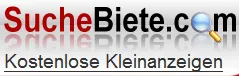 Werbebanner von SucheBiete.com mit dem Zusatz „Kostenlose Kleinanzeigen“